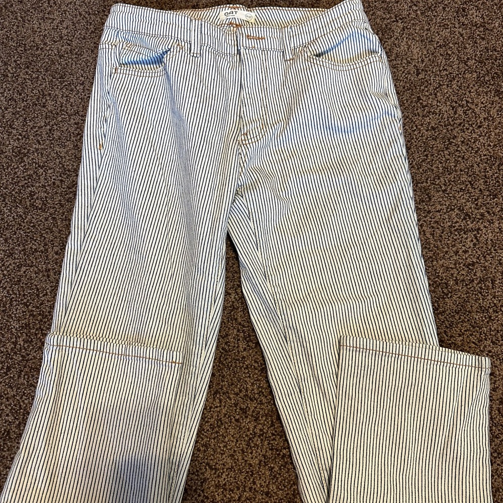Oat New York Navy and White Pinstripe Jeans